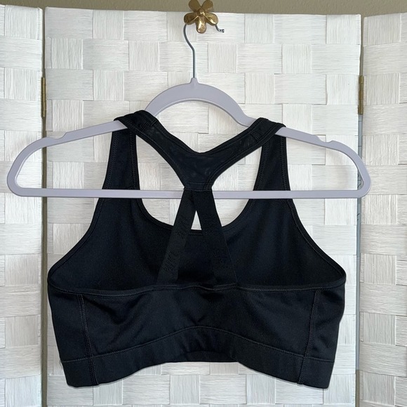 Nike Womens Just Do It Logo Sport Bra Size Large Black And White Classic Basic - Picture 2 of 8